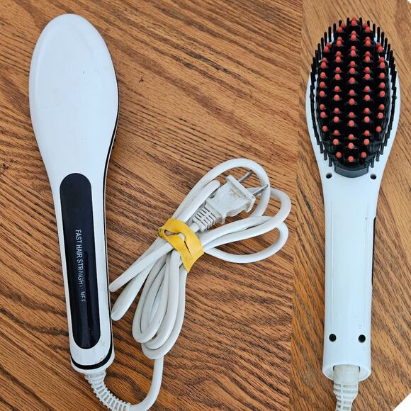 Fast Hair Straightener Brush Heats up to 450 Degrees Shows Temp in C or F - Picture 1 of 10